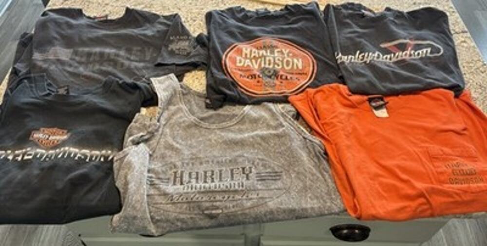 VINTAGE LOT OF 6 HARLEY DAVIIDSON MOTOR CYCLES T-SHIRTS SIZE LARGE